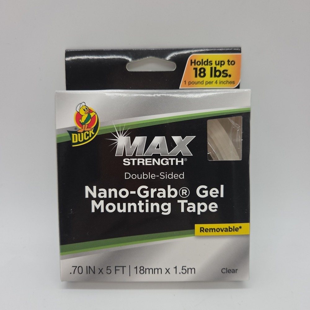 NEW Duck Max Strength Nano - Grab Gel Mounting Tape Double Sided Removable